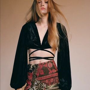Urban Outfitters velvet wrap top